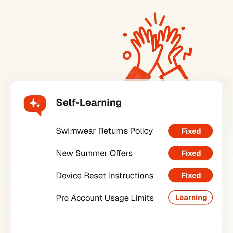 Self-learning AI agent fixing knowledge gaps from human support replies