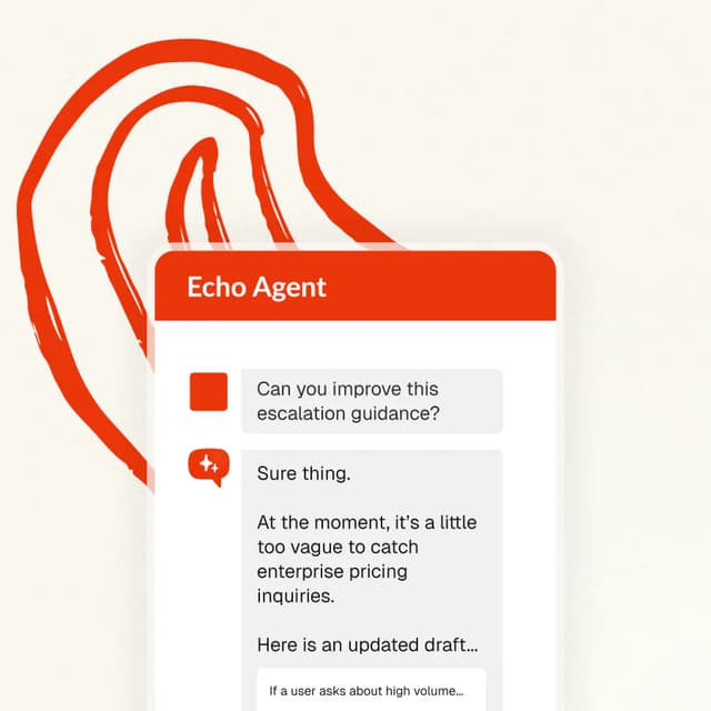 Edit and update your AI agent's knowledge by chatting with Echo